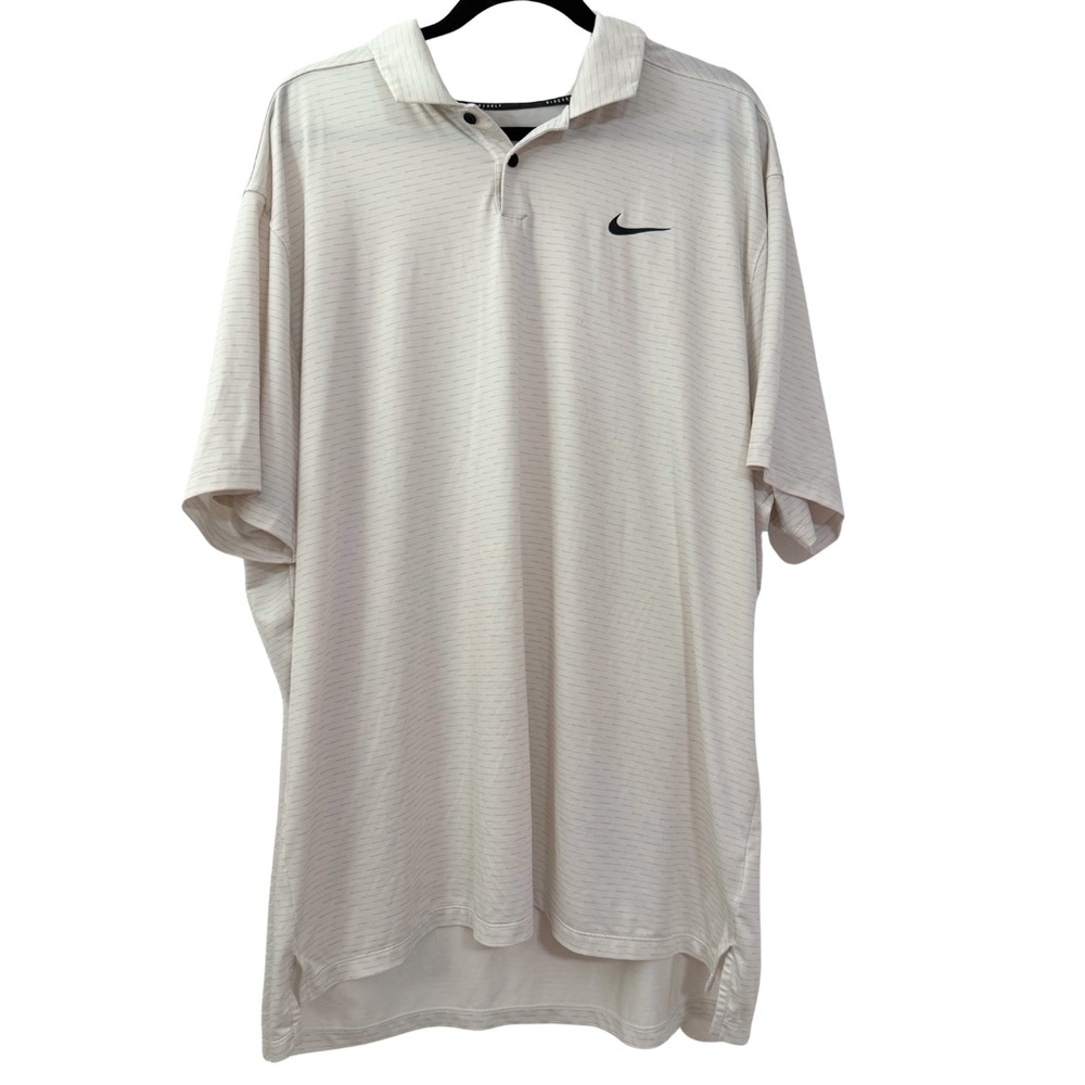 Nike Golf Dri-Fit White Polo Shirt XXL Standard Fit Mens Short Sleeve Sport